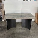 MARBELLA 140-180cm Boat Shaped Crystal Marble Table-Brown - Image 5