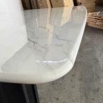 MARBELLA 140-180cm Boat Shaped Crystal Marble Table-White - Image 9