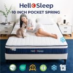 HelloSleep 10 Inch Fully Removable Pocket Spring Mattress