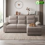 MIELA Pet Friendly L Shaped 3 Seater Sofa-Brown - Image 3