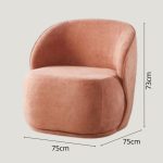[Set of 2] MISTY Velvet Fabric Lounge Chair-3 Colors - Image 5