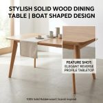 MITO 120-180cm Full Solid Rubberwood Dining Table-Beech - Image 3