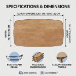 MITO 120-180cm Full Solid Rubberwood Dining Table-Beech - Image 5