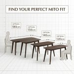 MITO 120-180cm Full Solid Rubberwood Dining Table-Walnut - Image 4