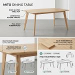 MITO 120-180cm Full Solid Rubberwood Dining Table-White Wash - Image 3