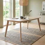 MITO 120-180cm Full Solid Rubberwood Dining Table-White Wash - Image 2