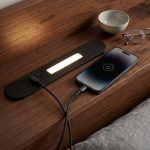 MORI Single Wooden Bed Frame With LED Ambient Light-Walnut - Image 4