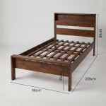 MORI Single Wooden Bed Frame With LED Ambient Light-Walnut - Image 5