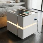MURCIA Smart Charging Bedside Table-White - Image 2