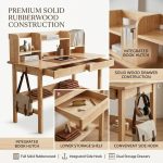 ODENSE 120cm Wooden Study Desk With Hutch-Natural - Image 4