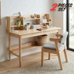 [Package] ODENSE 2 In 1 120cm Wooden Study Desk Set-Natural
