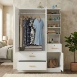 OLIVA 120cm Multi Storage Wardrobe-White - Image 3