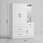 OLIVA 120cm Multi Storage Wardrobe-White - Image 4