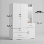 OLIVA 120cm Multi Storage Wardrobe-White - Image 5