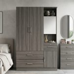 OLIVA 120cm Multi Storage Wardrobe-Grey Oak