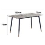 PALERMO 4 Seater Sintered Stone Dining Set-Grey - Image 3