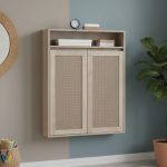 PEMBROKE 2 Door Shoe Cabinet-Oak - Image 2