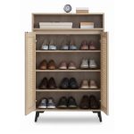 PEMBROKE 2 Door Shoe Cabinet-Oak - Image 4