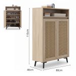 PEMBROKE 2 Door Shoe Cabinet-Oak - Image 3
