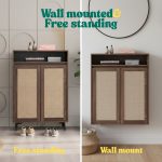 PEMBROKE 2 Door Shoe Cabinet-Walnut - Image 2