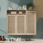 PEMBROKE 3 Door Shoe Cabinet-Oak - Image 2