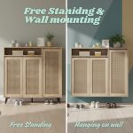 PEMBROKE 3 Door Shoe Cabinet-Oak - Image 4