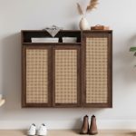 PEMBROKE 3 Door Shoe Cabinet-Walnut - Image 2