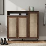 PEMBROKE 3 Door Shoe Cabinet-Walnut