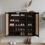 PEMBROKE 3 Door Shoe Cabinet-Walnut - Image 3