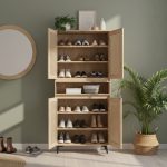 PEMBROKE 4 Door Shoe Cabinet-Oak - Image 2