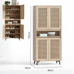PEMBROKE 4 Door Shoe Cabinet-Oak - Image 3