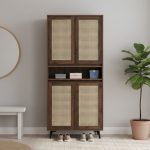 PEMBROKE 4 Door Shoe Cabinet-Walnut