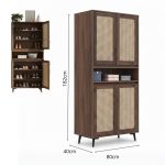 PEMBROKE 4 Door Shoe Cabinet-Walnut - Image 4