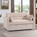 PIXIE 2 Seater Sofa Bed-Beige - Image 4