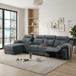 PROSECCO Pet Friendly L Shaped 4 Seater Sofa-Grey - Image 2