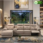 PROSECCO Pet Friendly L Shaped 4 Seater Sofa-Brown - Image 2