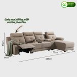 PROSECCO Pet Friendly L Shaped 4 Seater Sofa-Brown - Image 4