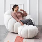 PUMKIN Fleece Fabric Relax Chair With Stool-3 Colors - Image 8