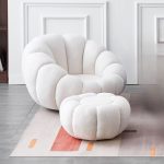 PUMKIN Fleece Fabric Relax Chair With Stool-3 Colors - Image 7