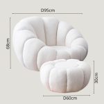 PUMKIN Fleece Fabric Relax Chair With Stool-3 Colors - Image 6