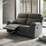 QUEBEC 2 Seater Recliner Sofa-Grey - Image 2