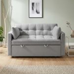 RAFAEL 2 Seater Sofa Bed-Light Grey