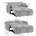 RAFAEL 2 Seater Sofa Bed-Light Grey - Image 4