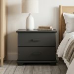 RICHMOND 2 Drawer Bedside Table-Black