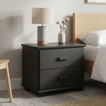 RICHMOND 2 Drawer Bedside Table-Black - Image 2