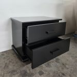 RICHMOND 2 Drawer Bedside Table-Black - Image 3