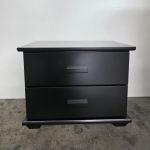 RICHMOND 2 Drawer Bedside Table-Black - Image 4