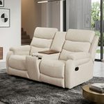 SORRENTO 2 Seater Recliner Sofa-Beige - Image 3