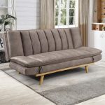 STIX 3 Seater Synthetic Fabric Sofa Bed-Brown - Image 3