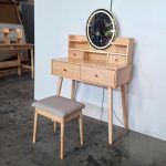 SUVA 80cm Solid Ash Wood Dressing Table Set-Natural - Image 8